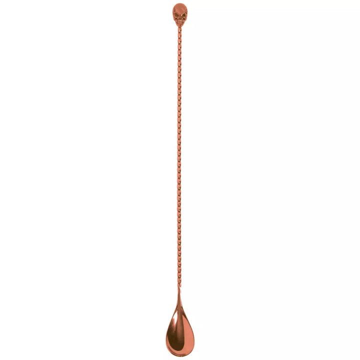 Bar Professional Barlöffel Skull 33 cm Rostfreier Stahl Kupfer