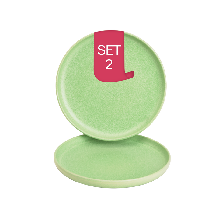 James Cooke Bord Bliss 22 cm Groen Stoneware 2 stuks