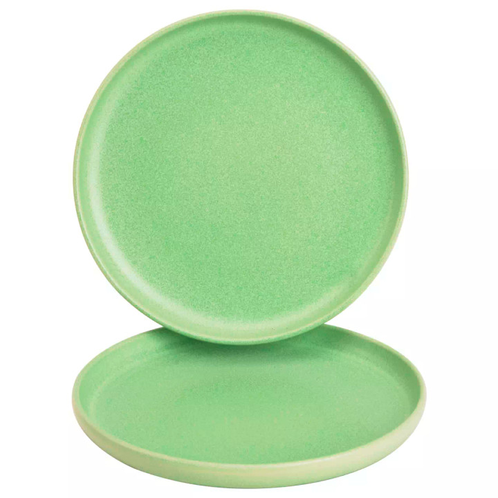 James Cooke Plate Bliss 22 cm Green Stoneware 2 pcs.