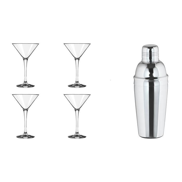 James Cooke Martini Cocktailset Incl. shaker 26 cl - 5-delig