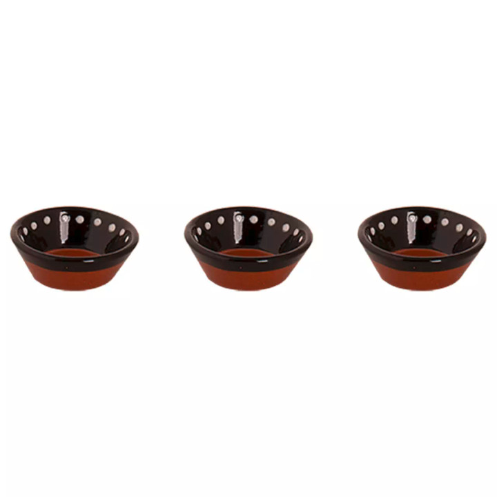 Colori Del Sud Mezquita Dot Bowl 8 cm 6 cl Schwarz 3 Stück