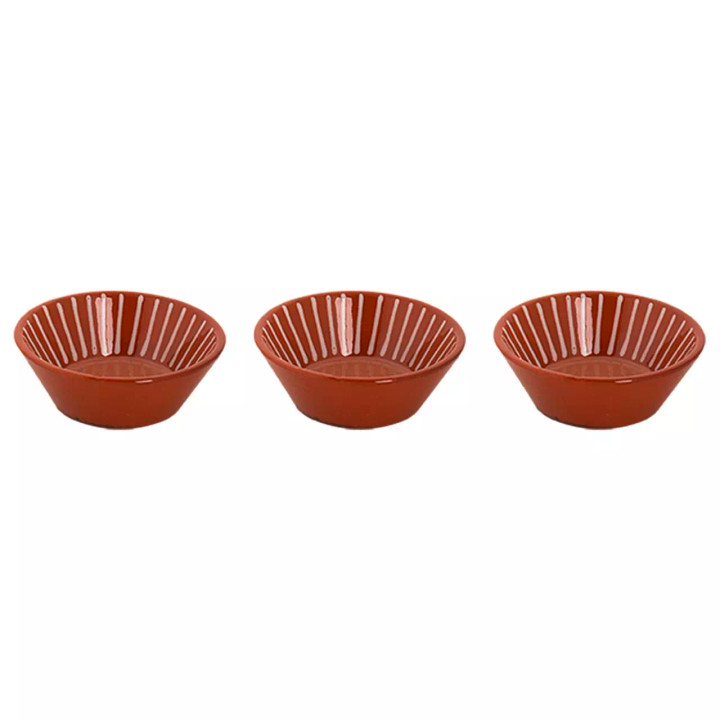 Colori Del Sud Mezquita Stripe Bowl 11 cm 20 cl Pink 3 pcs.