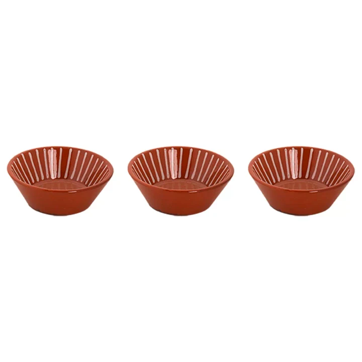 Colori Del Sud Mezquita Stripe Bowl 11 cm 20 cl Pink 3 pcs.
