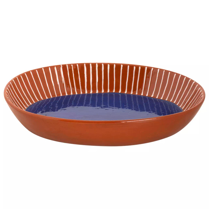 Colori Del Sud Mezquita Stripe Bowl Oval 28 x 20 cm 1.3 l Blue