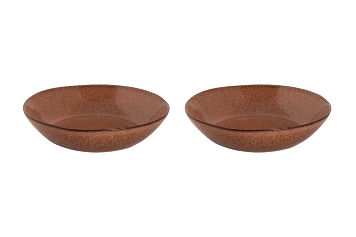 Palmer Bord diep Rustique 21 cm Roze Stoneware 2 stuks