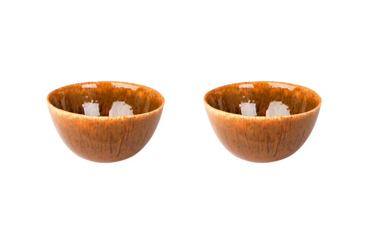 Palmer Schaal Rustique 15 cm 70 cl Bruin Stoneware 2 stuks