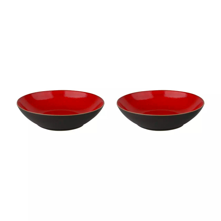 Palmer Plate deep Lava 21 cm Brown Red Stoneware 2 pcs.