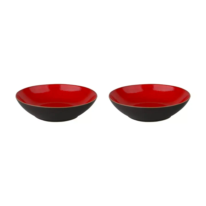 Palmer Plate deep Lava 21 cm Brown Red Stoneware 2 pcs.