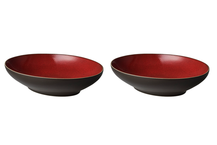 Palmer Bord diep Lava 23 cm Bruin Rood Stoneware 2 stuks