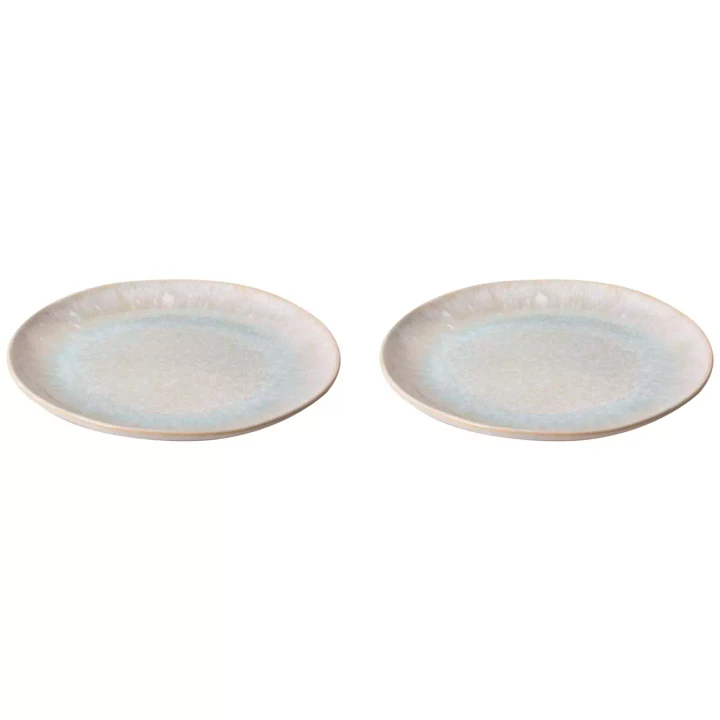 Palmer Bord Light Blue Sea 28.5 cm Blauw Wit Stoneware 2 stuks