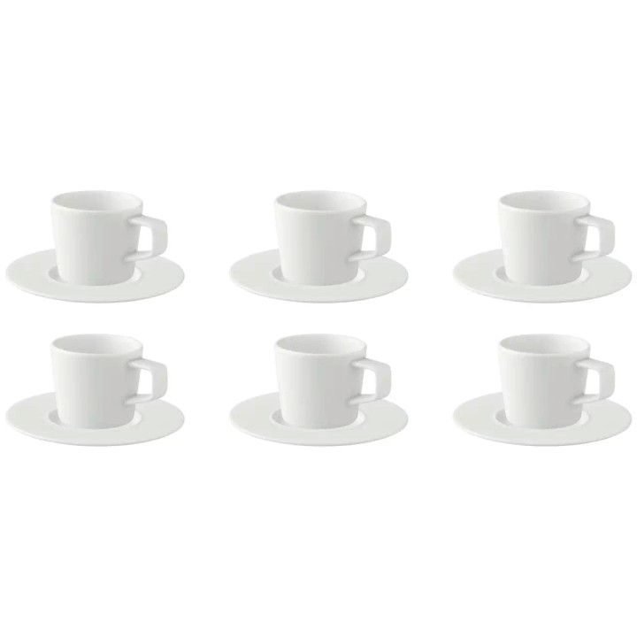 Palmer Cup and saucer White Delight 18 cl - 16 cm White 6 pcs.