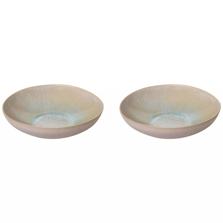 Palmer Plate deep Light Blue Sea 22 cm Blue White Stoneware 2 pcs.