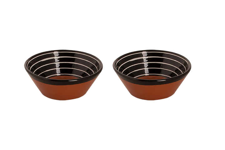 Colori Del Sud Mezquita Circle Bowl 18 cm 80 cl Schwarz 2 Stück