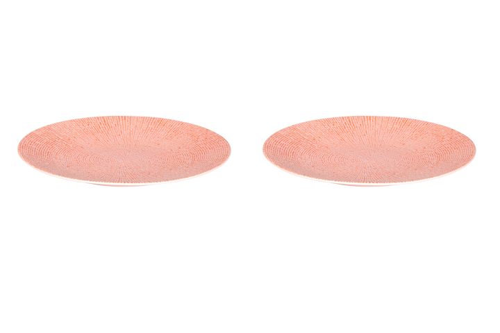 Palmer Plate coupe Cubical 27 cm Pink Stoneware 2 pcs.
