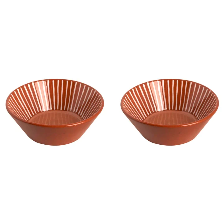 Colori Del Sud Mezquita Stripe Schaal 18 cm 80 cl Roze 2 stuks