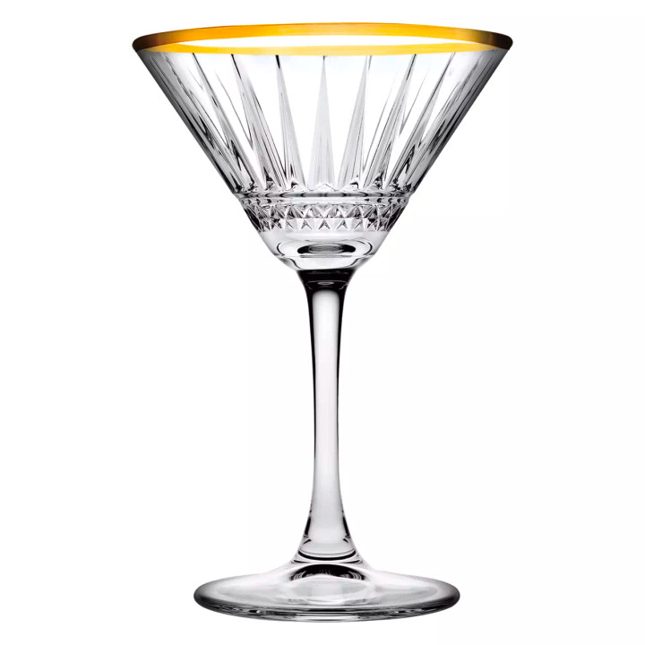Pasabahce Martini Glass Golden Rim Elysia 22 cl 4 pieces