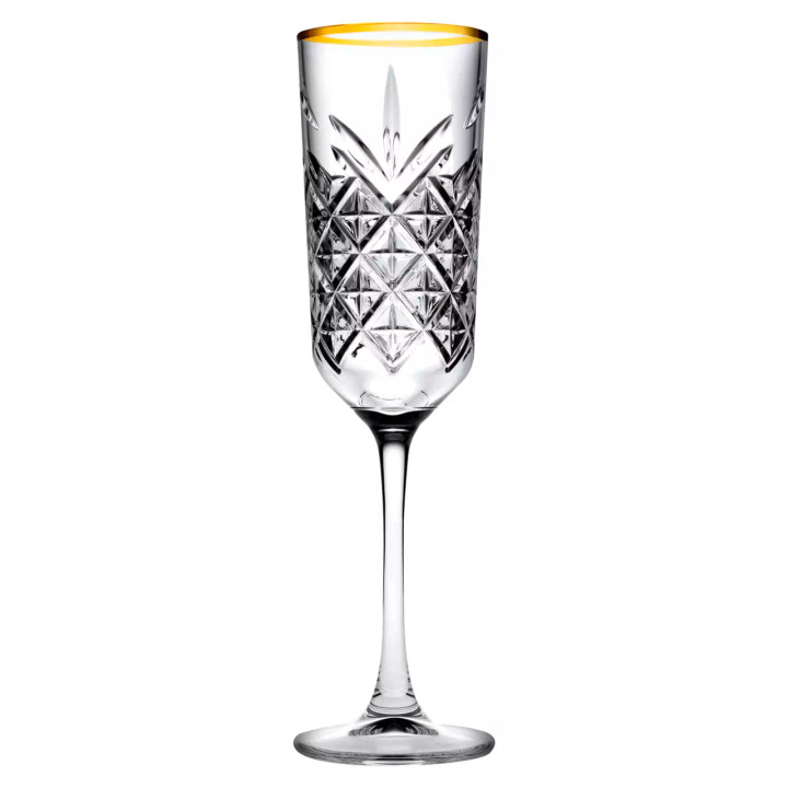 Pasabahce Timeless Champagneflûte Gouden Rand 17,5 cl 4 stuks
