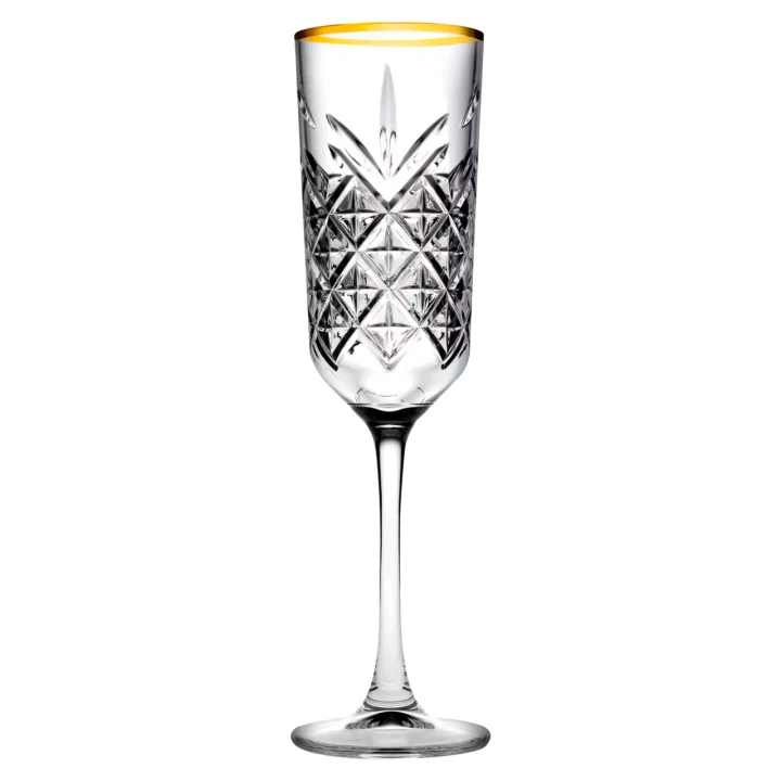 Pasabahce Timeless Champagneflûte Gouden Rand 17,5 cl 4 stuks