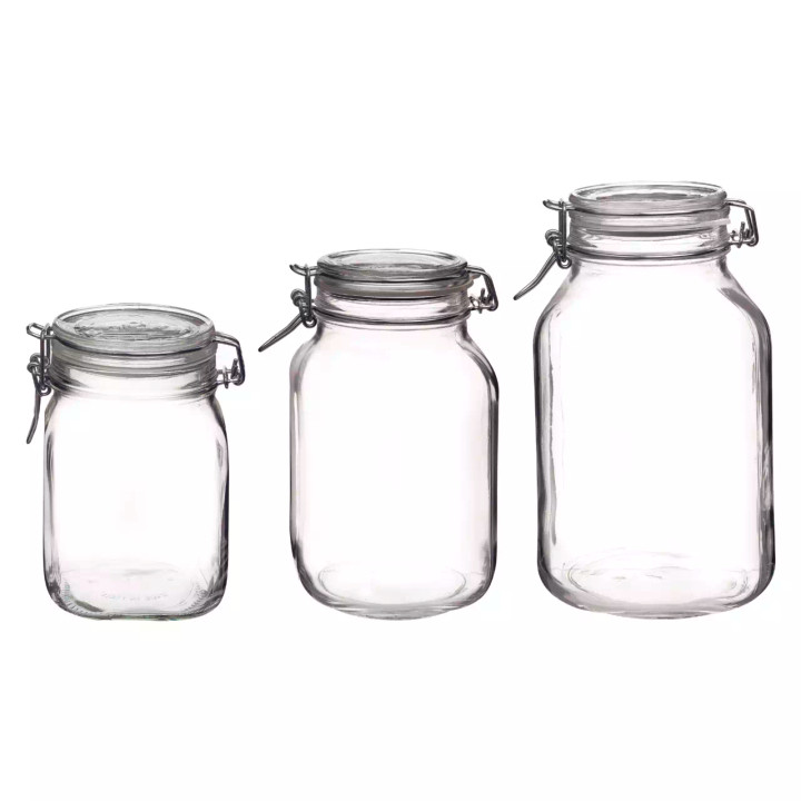 Rocco Bormioli Weckpots set Fido 1L+2L+3L 3-piece