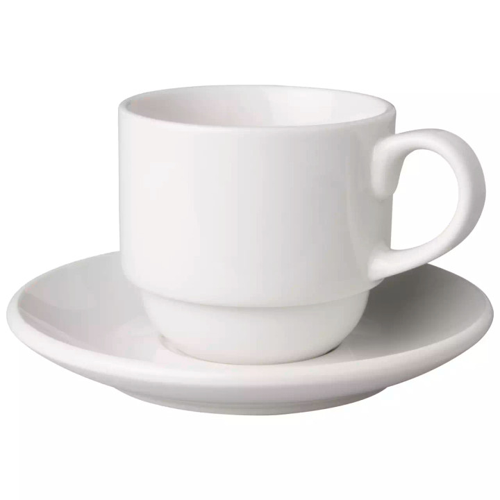 Mammoet und Untertasse Budgetline 20 cl – 13,5 cm Weiß 6 Stück