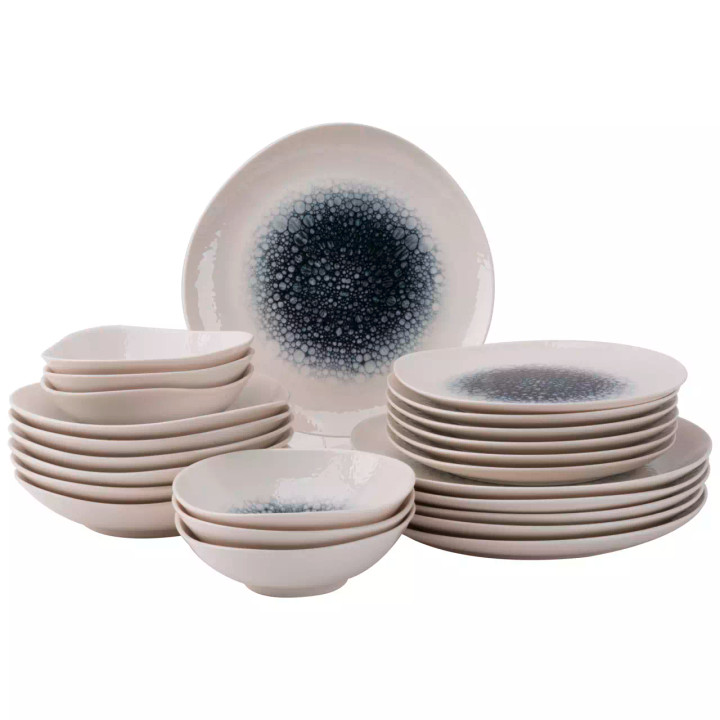 Maastricht Porselein Grey Mineralis 6-Personen-Set, 24-teilig