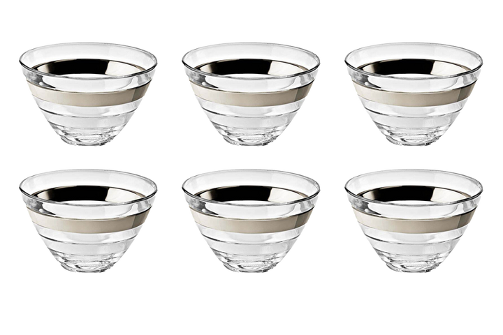 Vidivi  Baguette Schüssel 14 cm 61 cl Transparentes Silberglas 6 Stück Vidivi  Baguette Schüssel 14 cm 61 cl Transparentes Silberglas 6 Stück