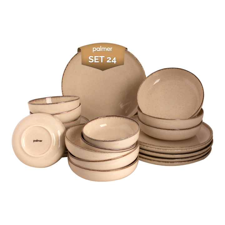 Palmer Serviesset Antigo Porselein 6-persoons 24-delig Crème
