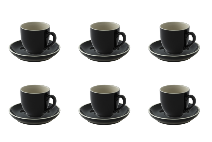 Palmer Cup and saucer Colors 14 cl - 12 cm Black 6 pieces Palmer Cup and saucer Colors 14 cl - 12 cm Black 6 pieces