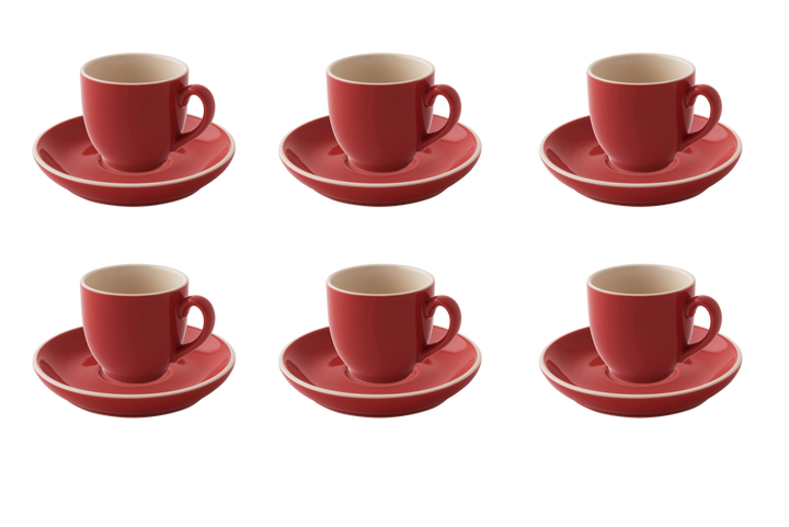Palmer Cup and saucer Colors 14 cl - 12 cm Red 6 pcs.