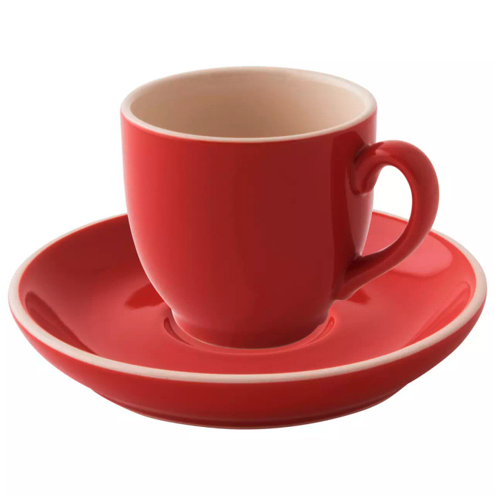 Palmer  Colors Tasse und Untertasse 14 cl - 12 cm Rot 6 Stück
