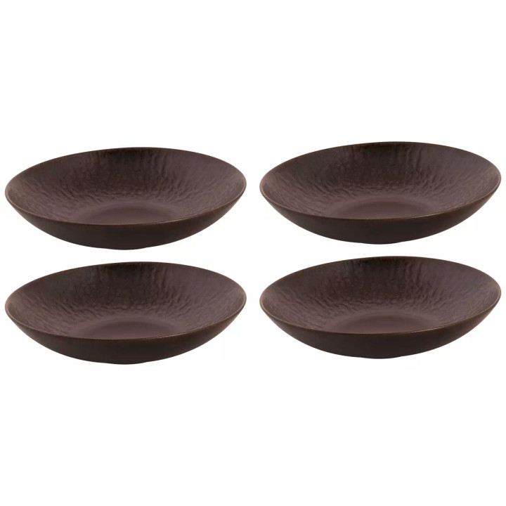 Palmer Bord diep coupe Ruston 22 cm Bruin Stoneware 4 stuks