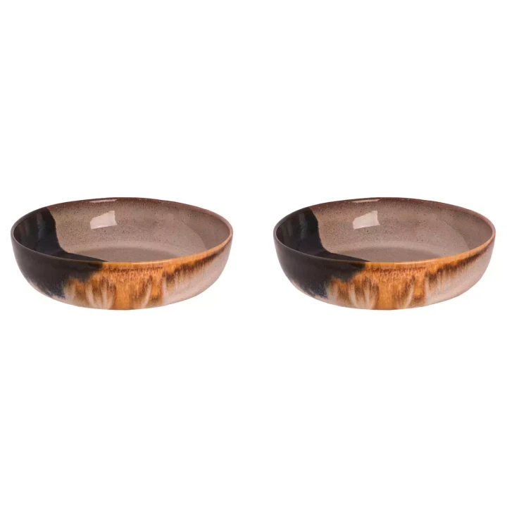 Palmer Plate deep Aquarel 22 cm Blue Beige Stoneware 2 pcs.