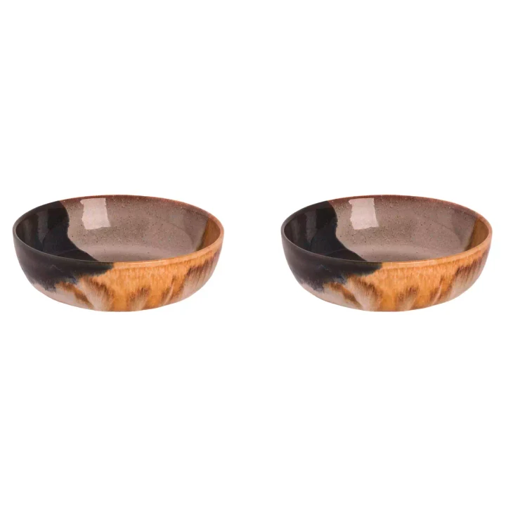 Palmer Bowl Aquarel 17.5 cm 80 cl Beige Blue Stoneware 2 pcs.