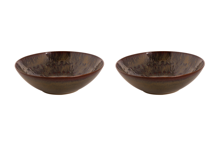 Palmer Bord coupe Victory 24 cm Bruin Stoneware 2 stuks