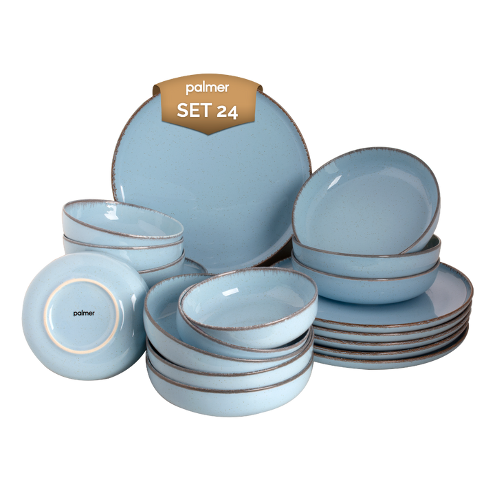 Palmer  Antigo Geschirrset Porzellan 6-Personen 24-teilig Blau