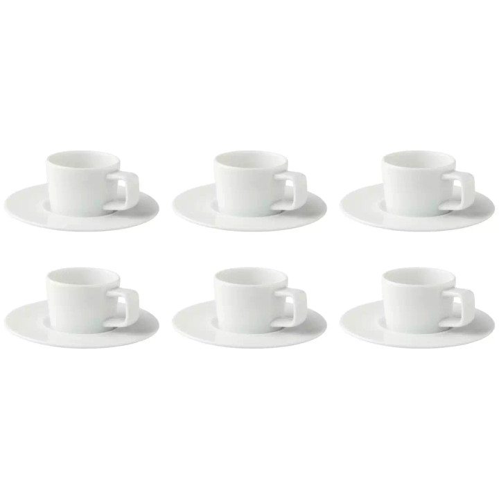 Palmer Espressokop en schotel White Delight 7 cl - 13 cm Wit Porselein 6 stuks