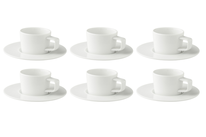 Palmer Cup and saucer White Delight 15 cl - 16 cm White 6 pieces