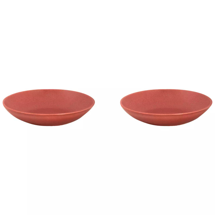 Mammoet Bord diep Spirit 21.5 cm Rood Stoneware 2 stuks