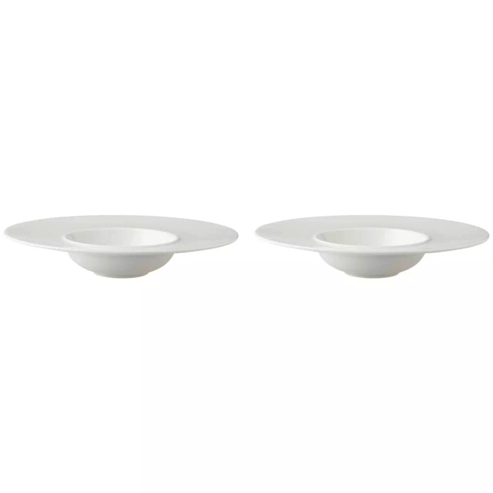 Palmer Pastabord White Delight 24 cm Wit Porselein 2 stuks