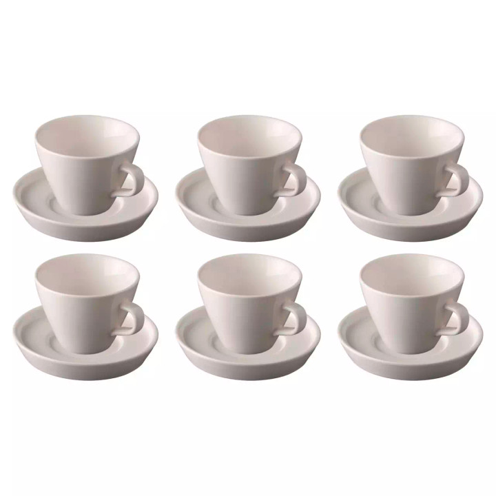 Palmer  Da Vinci Tasse und Untertasse 31 cl - 11 cm Offwhite 6 Stück