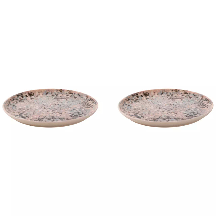 Palmer Bord Confetti 21.5 cm Roze Stoneware 2 stuks