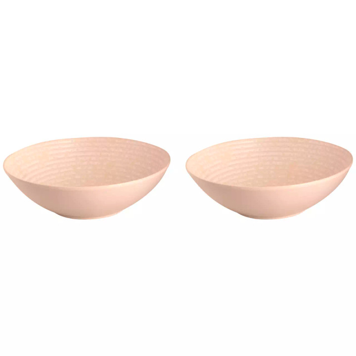 Palmer  Ripple Schüssel 24 cm 1,8 l Offwhite Steingut 2 Stück