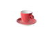 Maastricht Porselein  Bart  Cafe Untertasse und Kaffeetasse Farbe 17 cl Rot 2 Stück