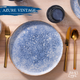 James Cooke  Vintage Tafelservice Azure Steingut 6-Personen 24-teilig Weiß Blau