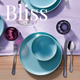 James Cooke  Bliss Geschirrset Steingut 6-Personen 24-teilig Hellblau