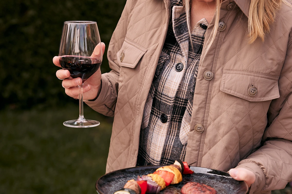 Red wine glasses