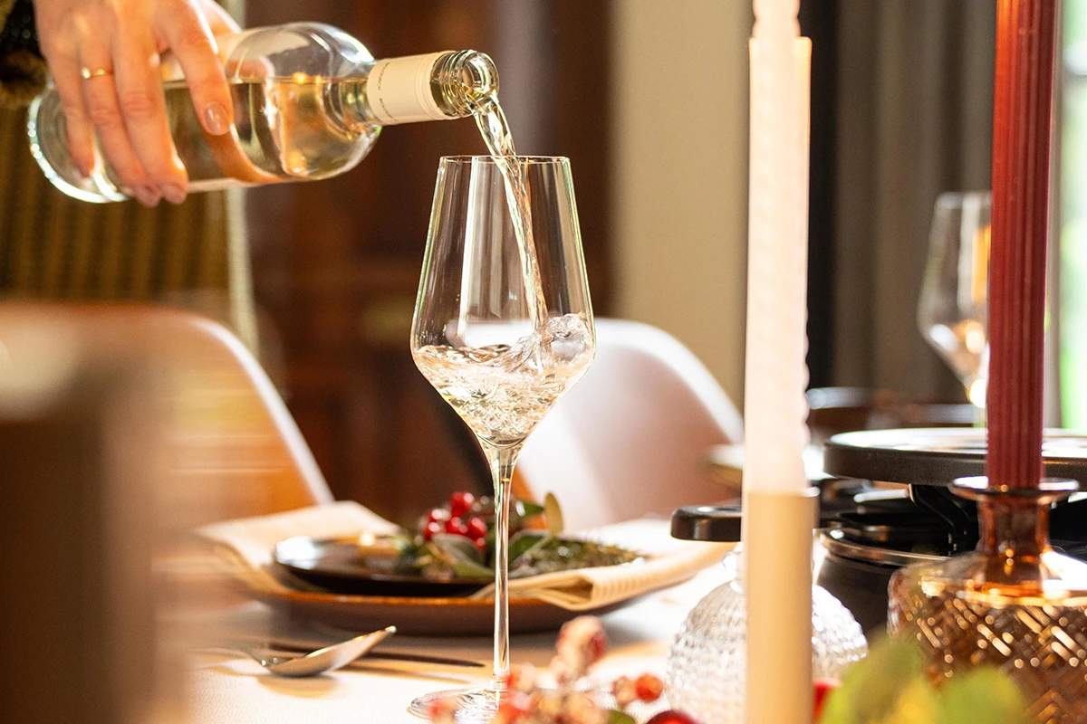 White wine glasses