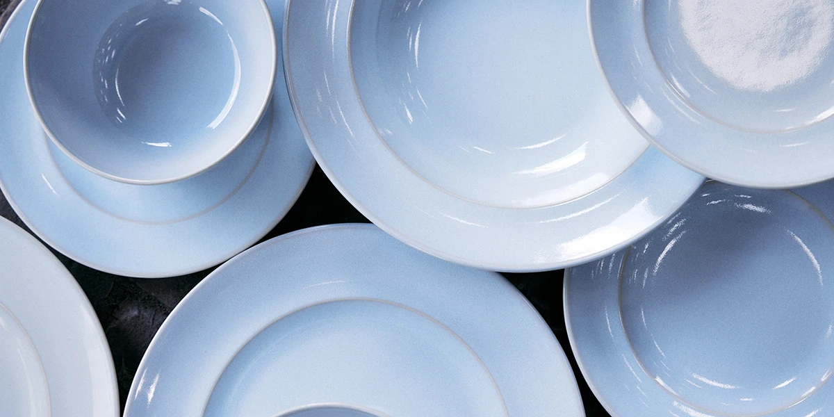 Colorful tableware on the table