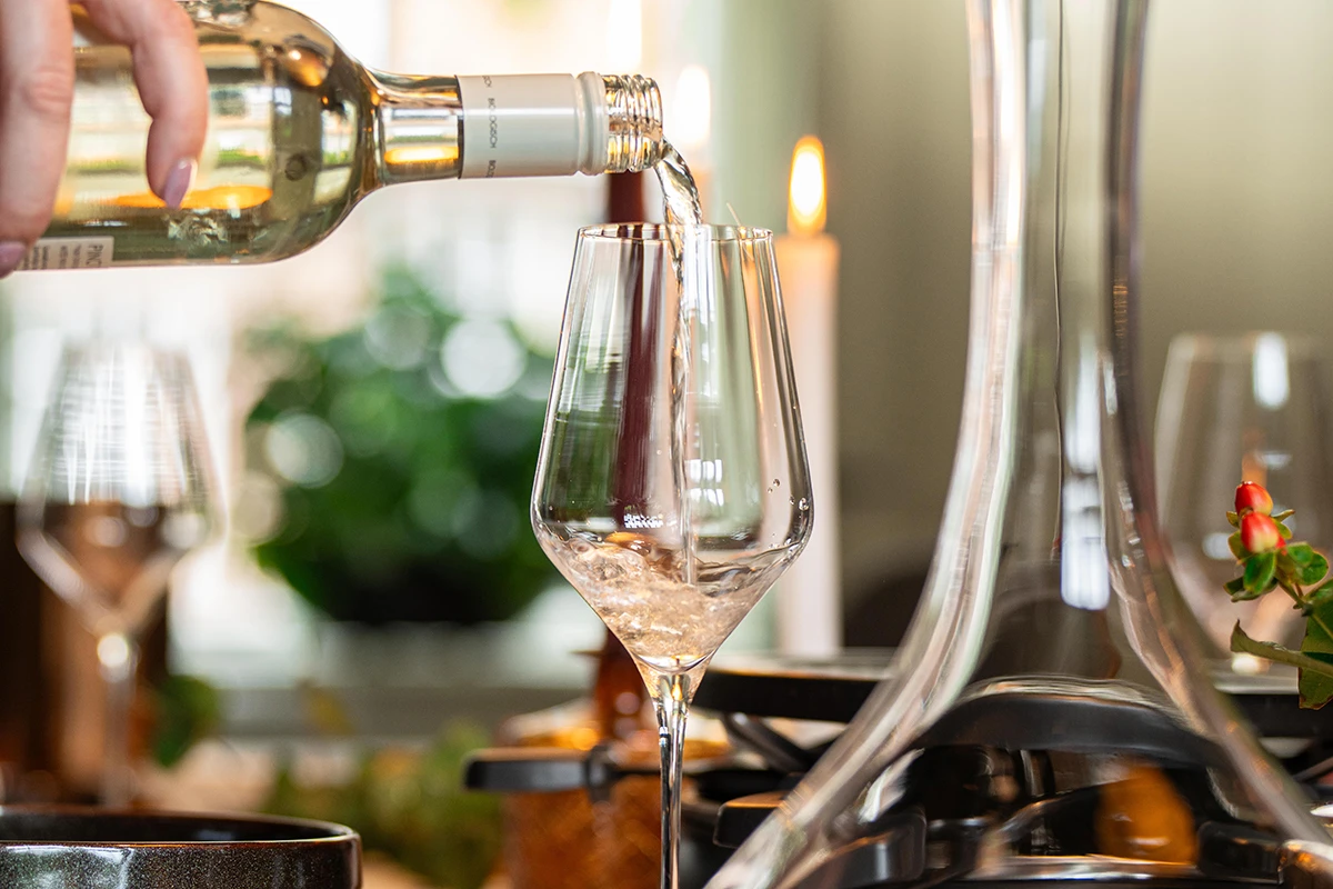 Crystal wine glass