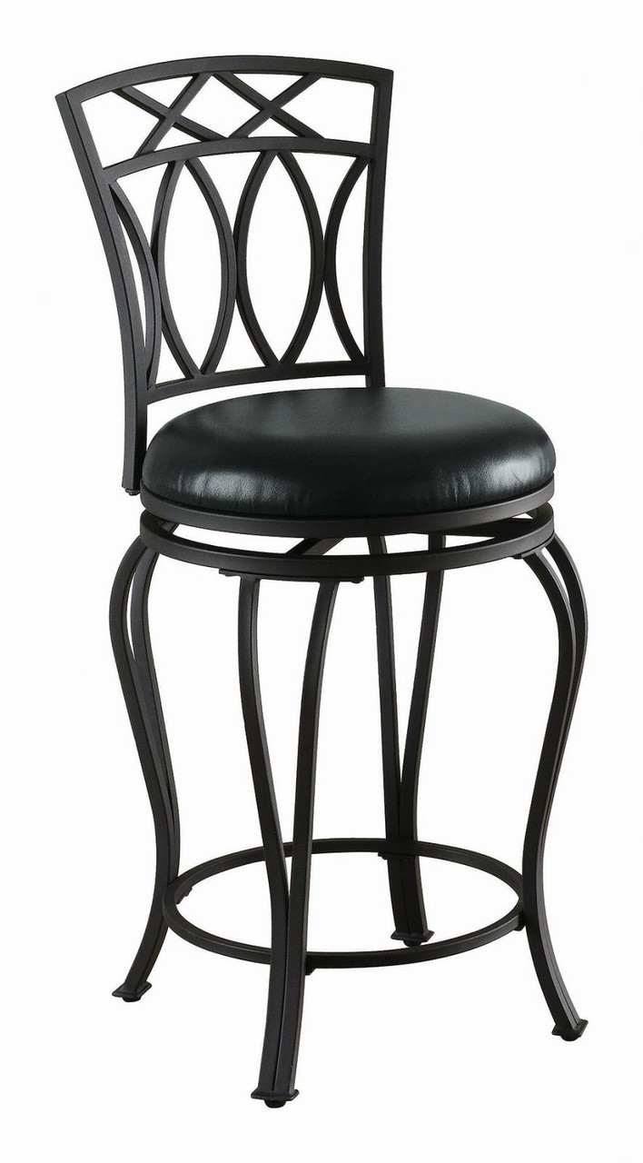 Black wrought iron bar shop stools